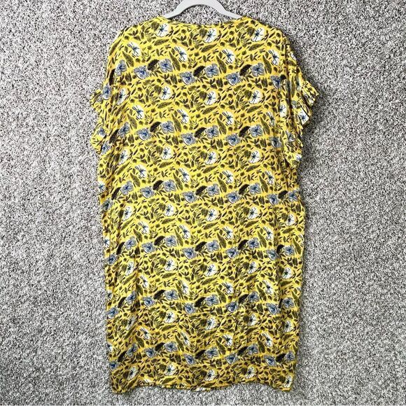 Masai Nara Dress Women’s Small Yellow/Blue/White Floral Print Short Sleeve Shift - Picture 4 of 5